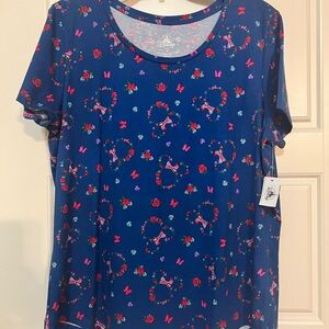 Disney Blue Floral and Butterfly Minnie Mouse UK Women's Tee
